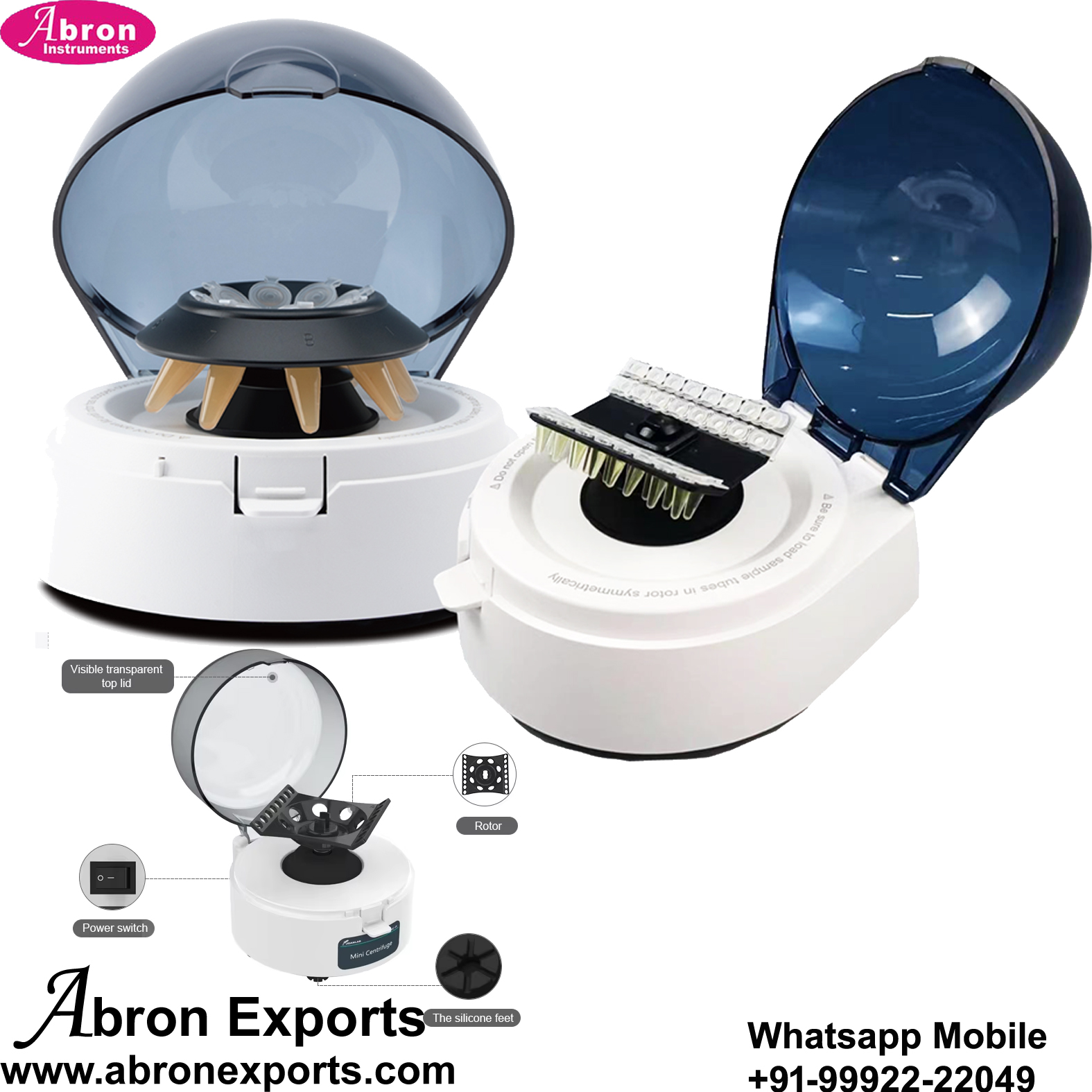 AC-330MT7 Mini Centrifugal Machine Dual Holder 2680g 4000-6000-7000RPM Laboratory Centrifuge 8x1.5ml 2ml PCR Pre Treatment Rotor 4xPCR 8 Strip Rotor Rapid Abron